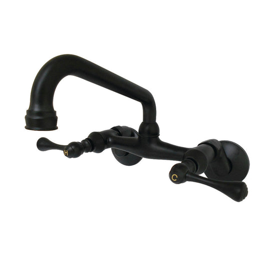 Kingston Wall Mount Kitchen Faucet in Matte Black