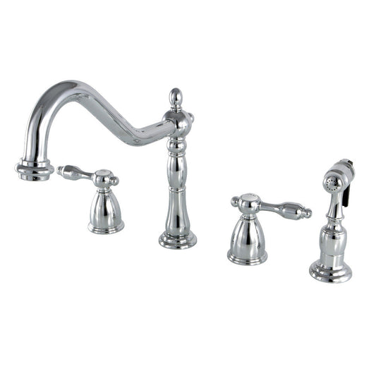 Tudor Widespread Kitchen Faucet in Polished Chrome