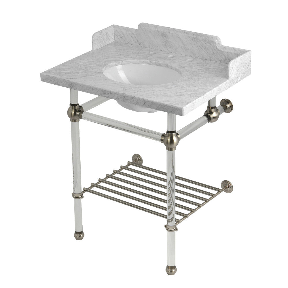Pemberton 30 Inch Console Sink in Carrara Marble