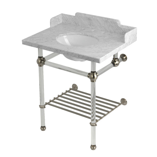 Pemberton 30 Inch Console Sink in Carrara Marble