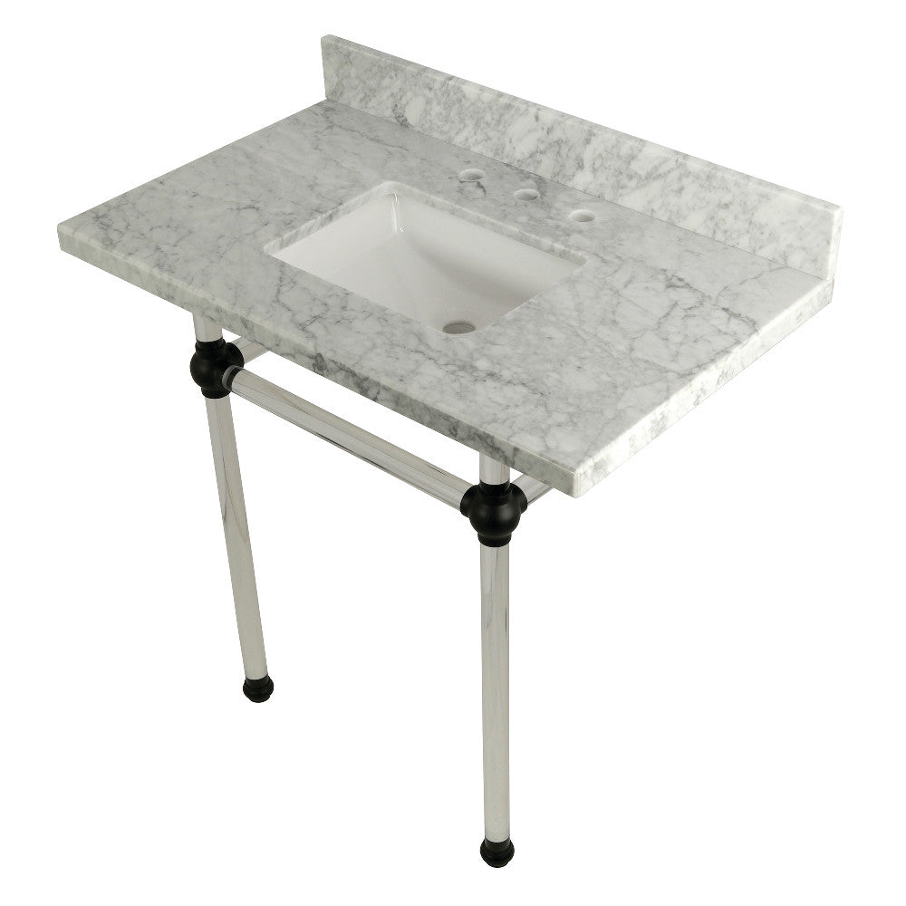 Templeton 36 Inch Console Sink in Carrara Marble