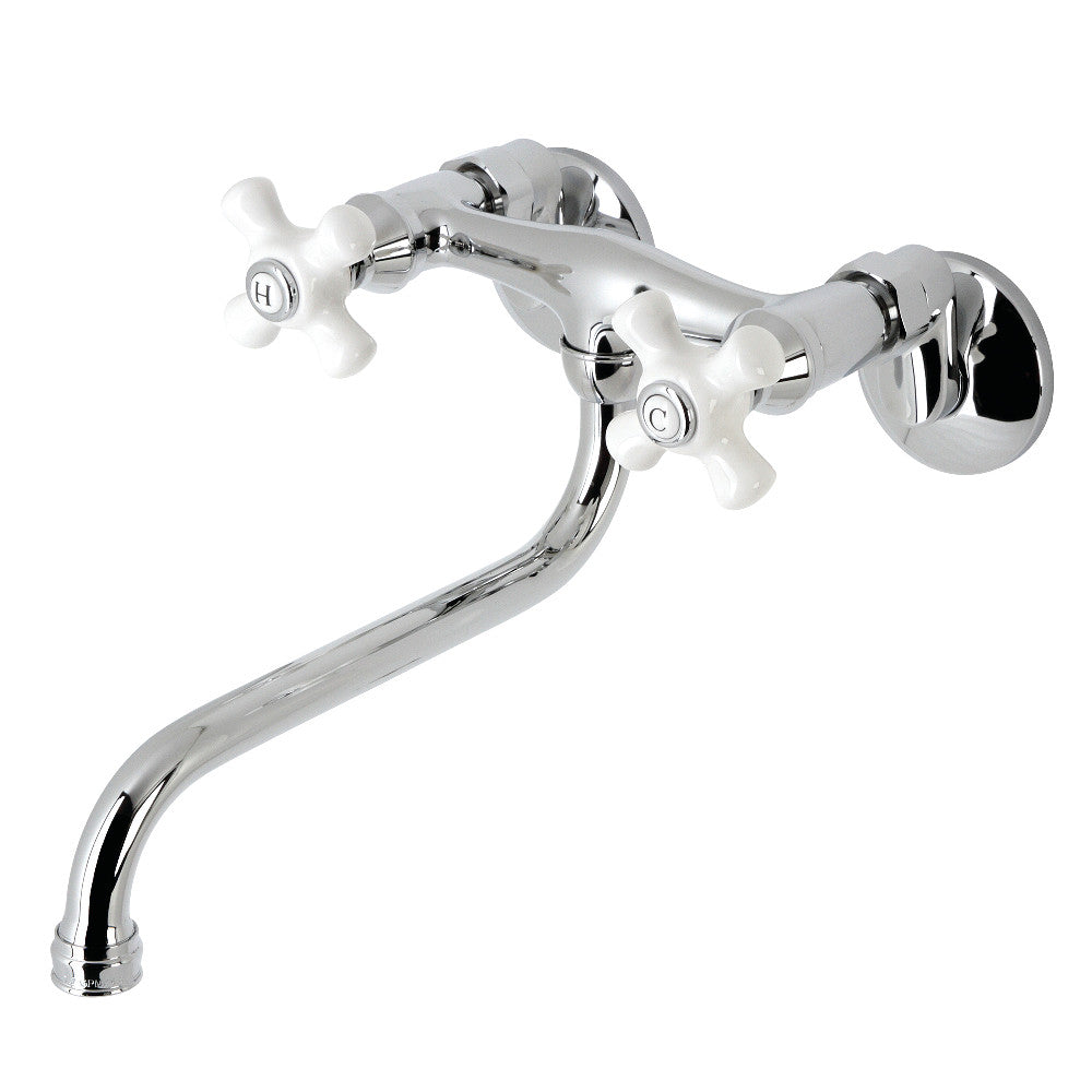 Kingston Wall-Mount Bathroom Faucet in Polished Chrome