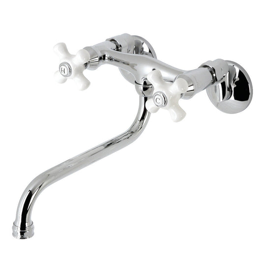 Kingston Wall-Mount Bathroom Faucet in Polished Chrome
