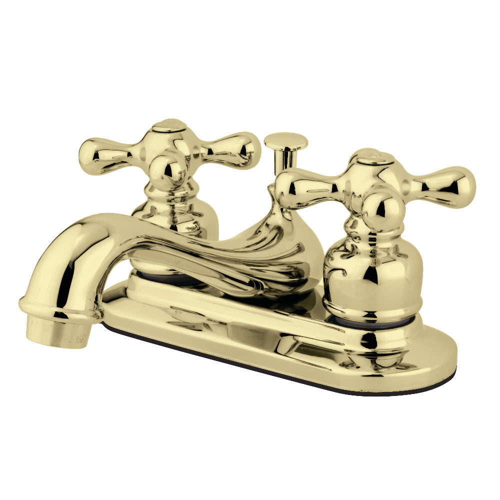 Restoration 4 Inch Centerset Bathroom Faucet in Polished Brass