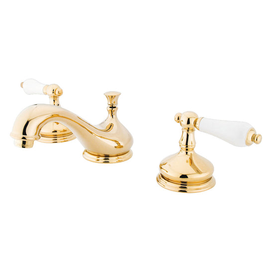Heritage Widespread Bathroom Faucet in Polished Brass