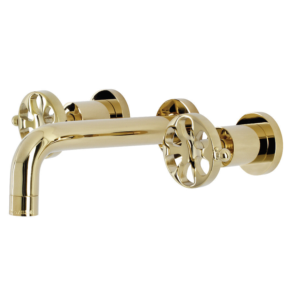 Belknap Wall-Mount Bathroom Faucet in Polished Brass