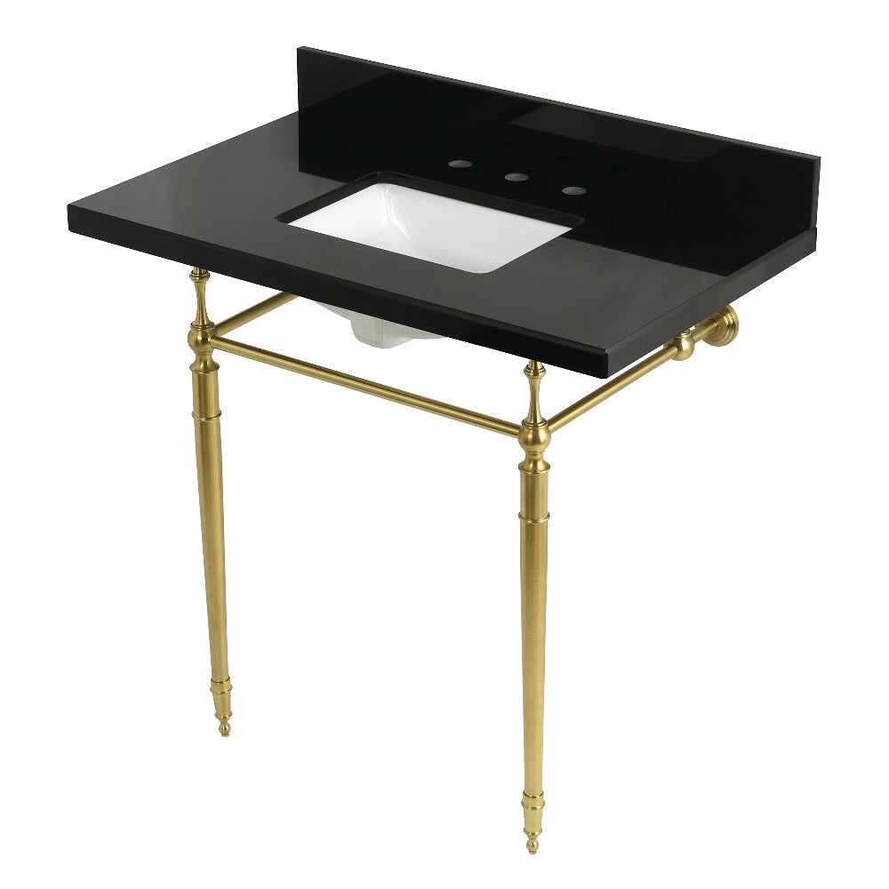 Edwardian 36 Inch Console Sink in Brushed Brass