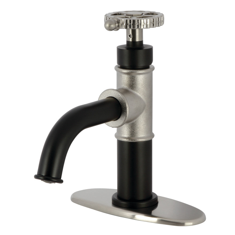 Fuller Single-Hole Bathroom Faucet in Matte Black/Brushed Nickel
