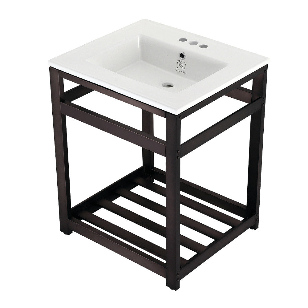 Quadras 25.19 Inch Console Sink in White
