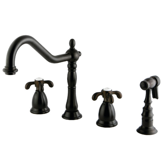 French Country Widespread Kitchen Faucet in Oil Rubbed Bronze