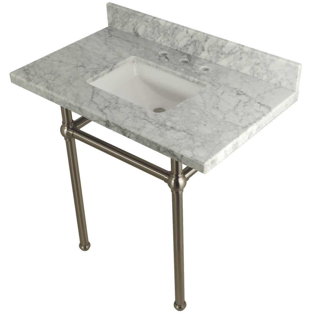 Templeton 36 Inch Console Sink in Carrara Marble