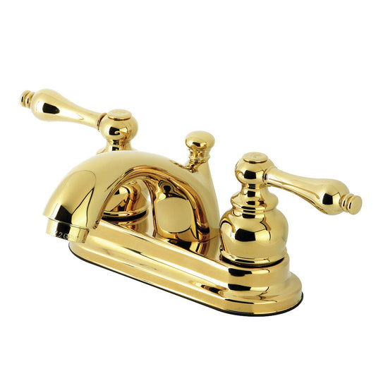 Vintage 4 Inch Centerset Bathroom Faucet in Polished Brass