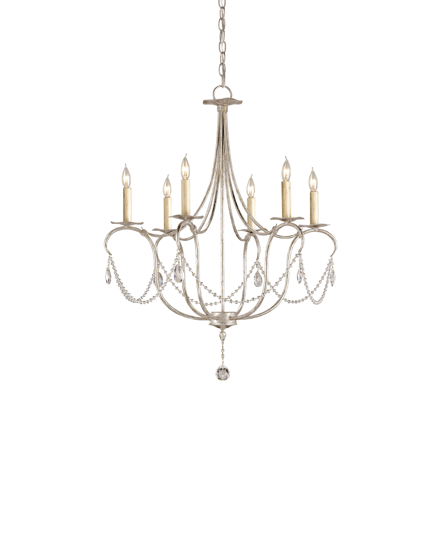 Crystal Lights Small Silver Chandelier