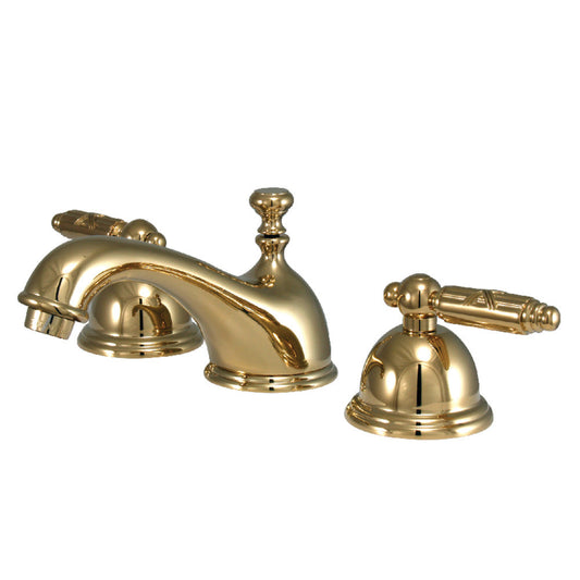 Georgian Widespread Bathroom Faucet in Polished Brass