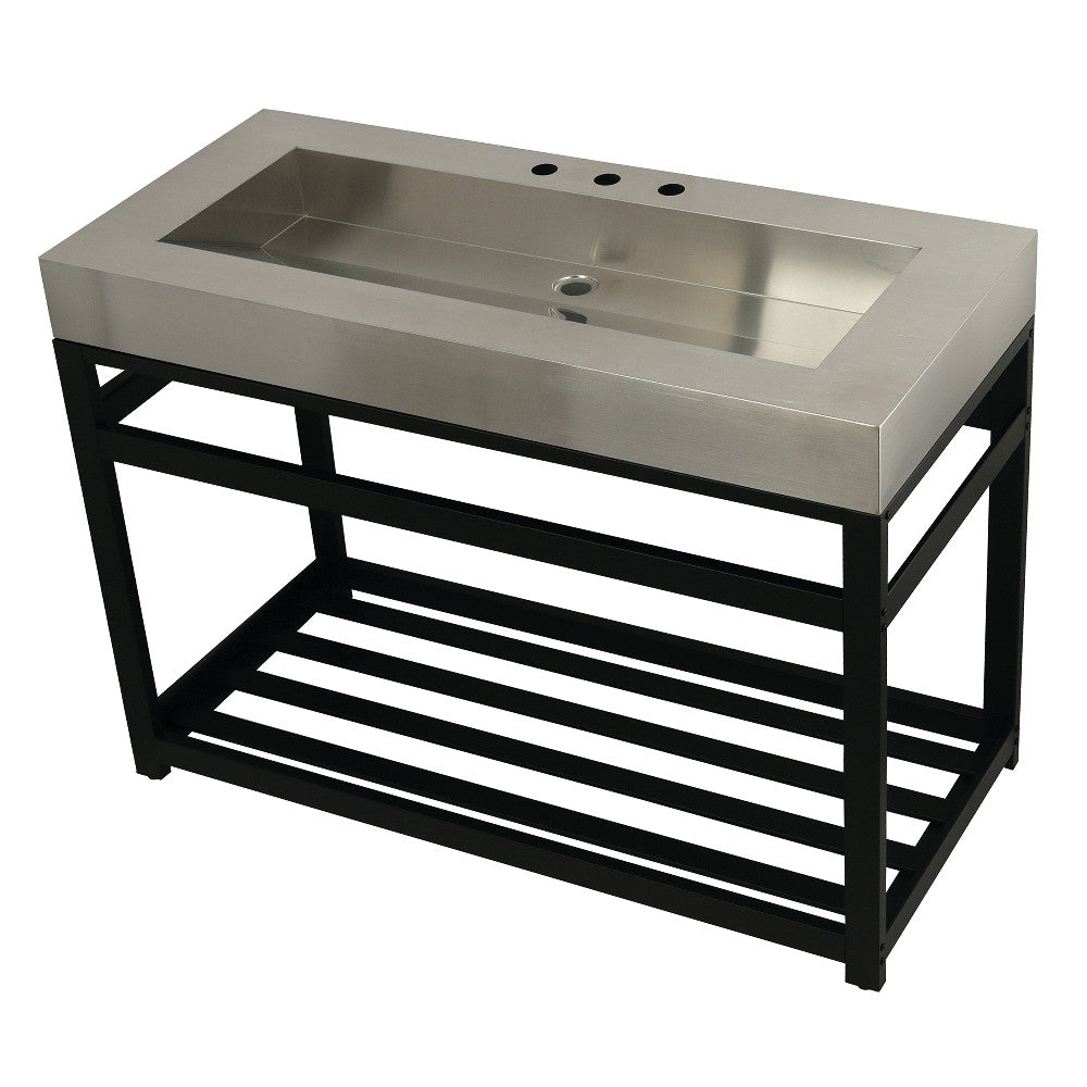 Kingston Commercial 49 Inch Console Sink in Brushed Black