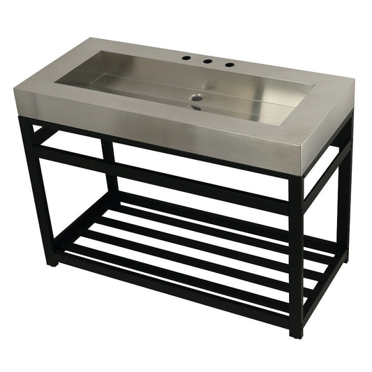 Kingston Commercial 49 Inch Console Sink in Brushed Black
