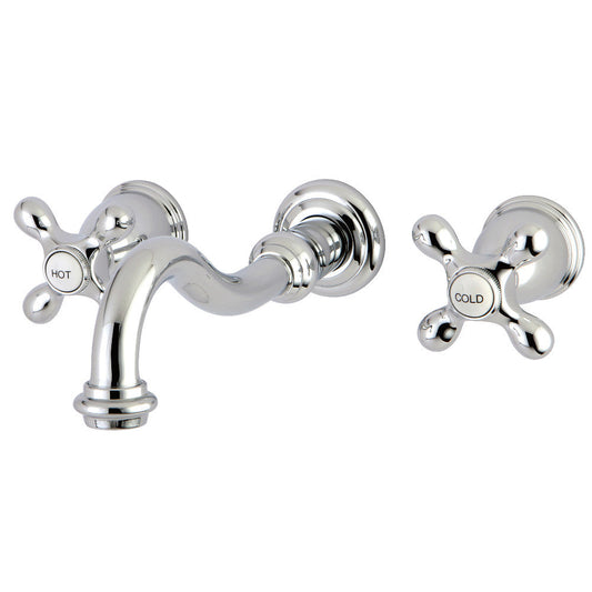 Vintage Wall-Mount Bathroom Faucet in Polished Chrome