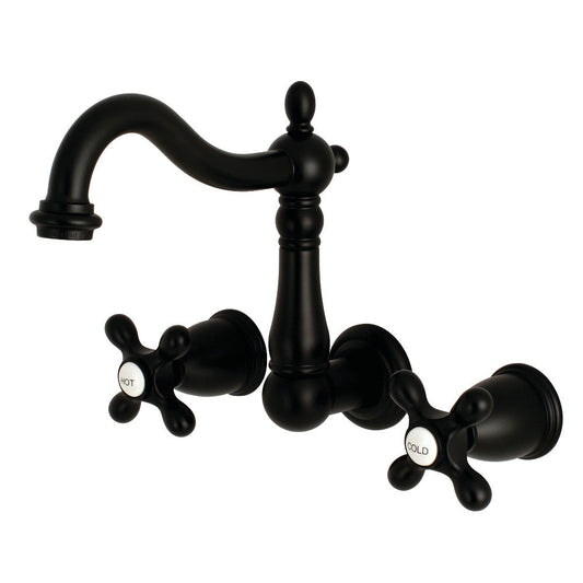 Heritage Wall-Mount Bathroom Faucet in Matte Black