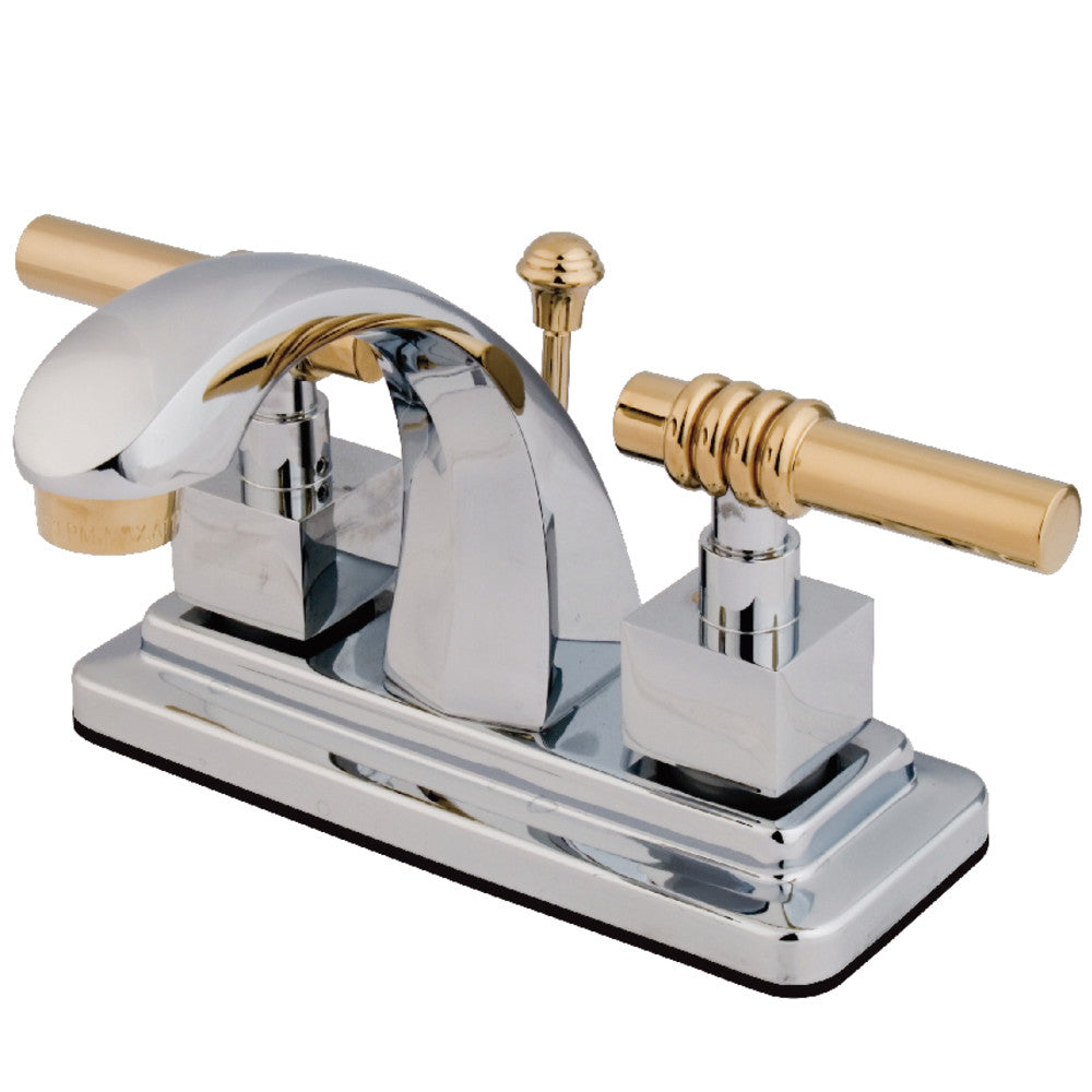 Milano 4 Inch Centerset Bathroom Faucet in Polished Chrome/Polished Brass