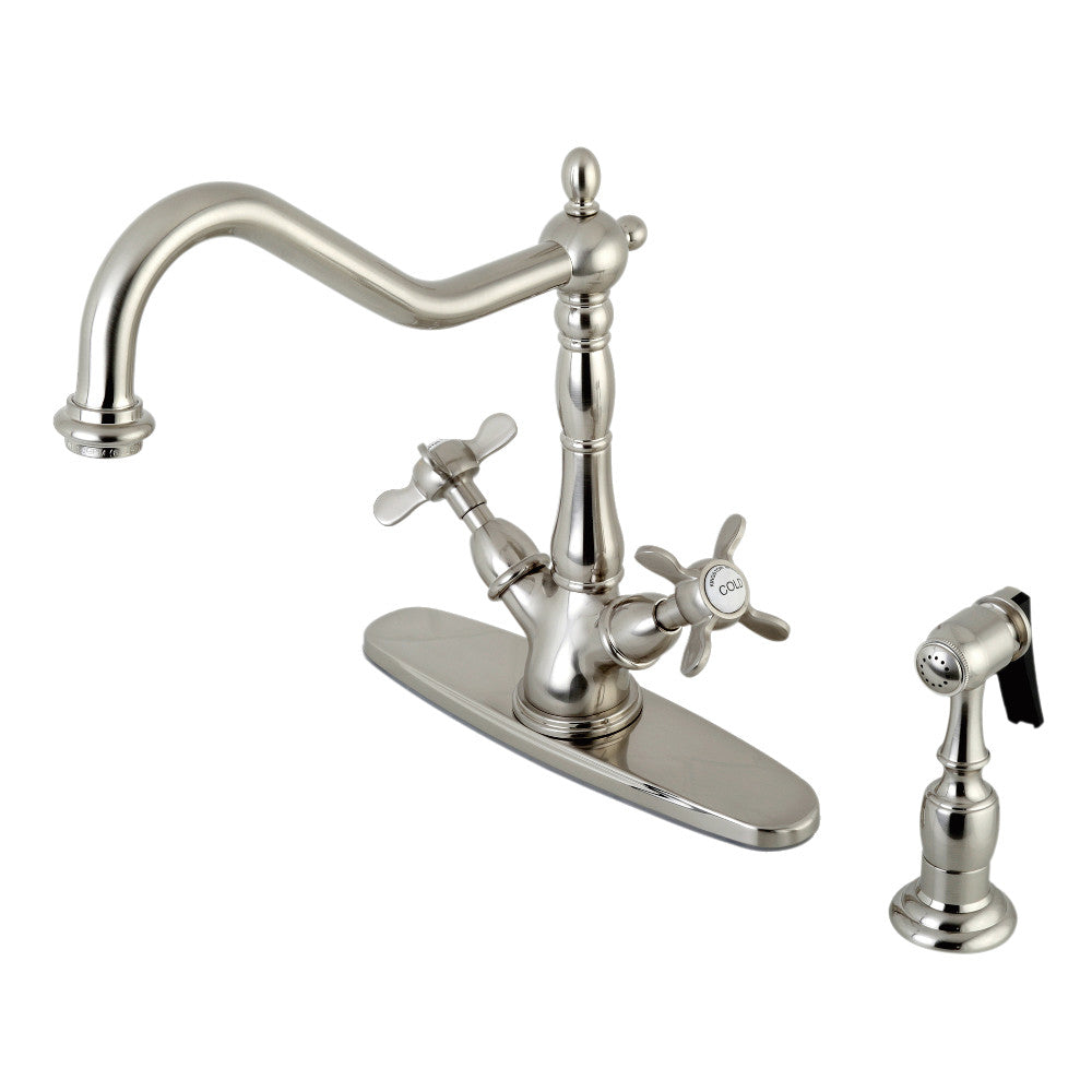 Essex Two Handle Single-Hole Kitchen Faucet in Brushed Nickel
