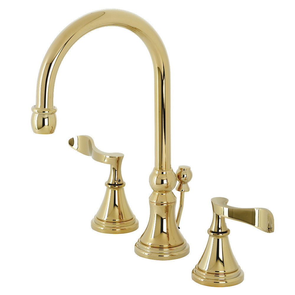 Century Widespread Bathroom Faucet in Polished Brass