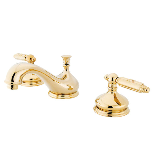 Georgian Widespread Bathroom Faucet in Polished Brass