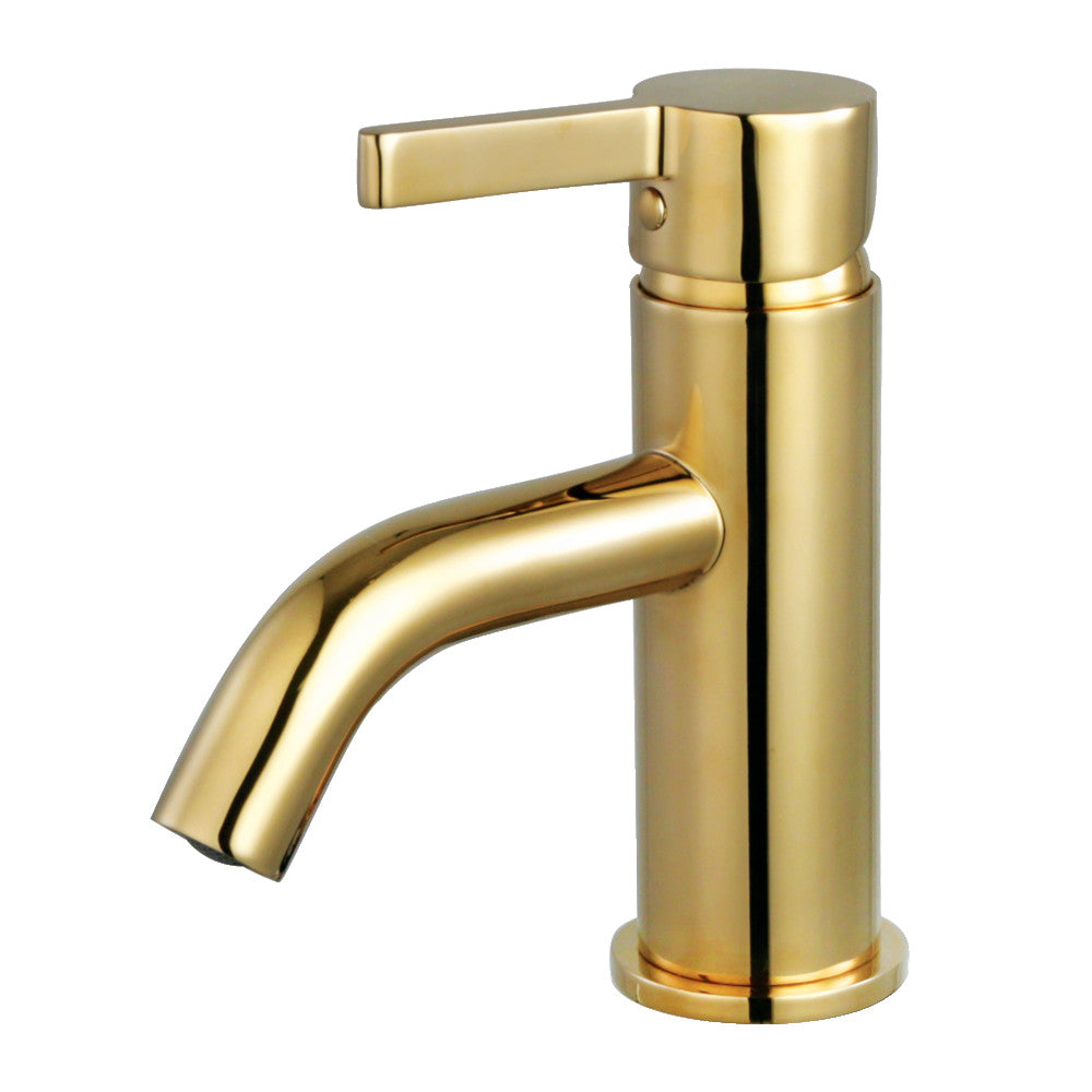 Continental Single-Hole Bathroom Faucet in Polished Brass