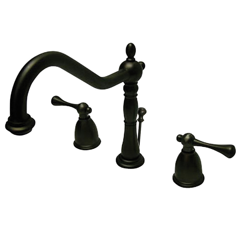 English Vintage Widespread Bathroom Faucet in Oil Rubbed Bronze