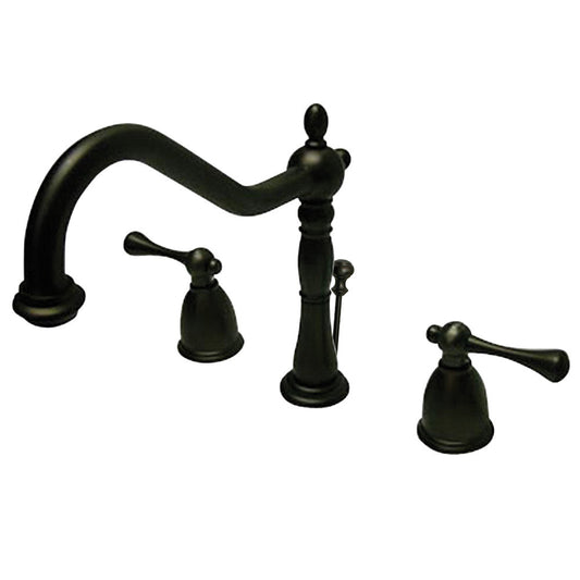 English Vintage Widespread Bathroom Faucet in Oil Rubbed Bronze