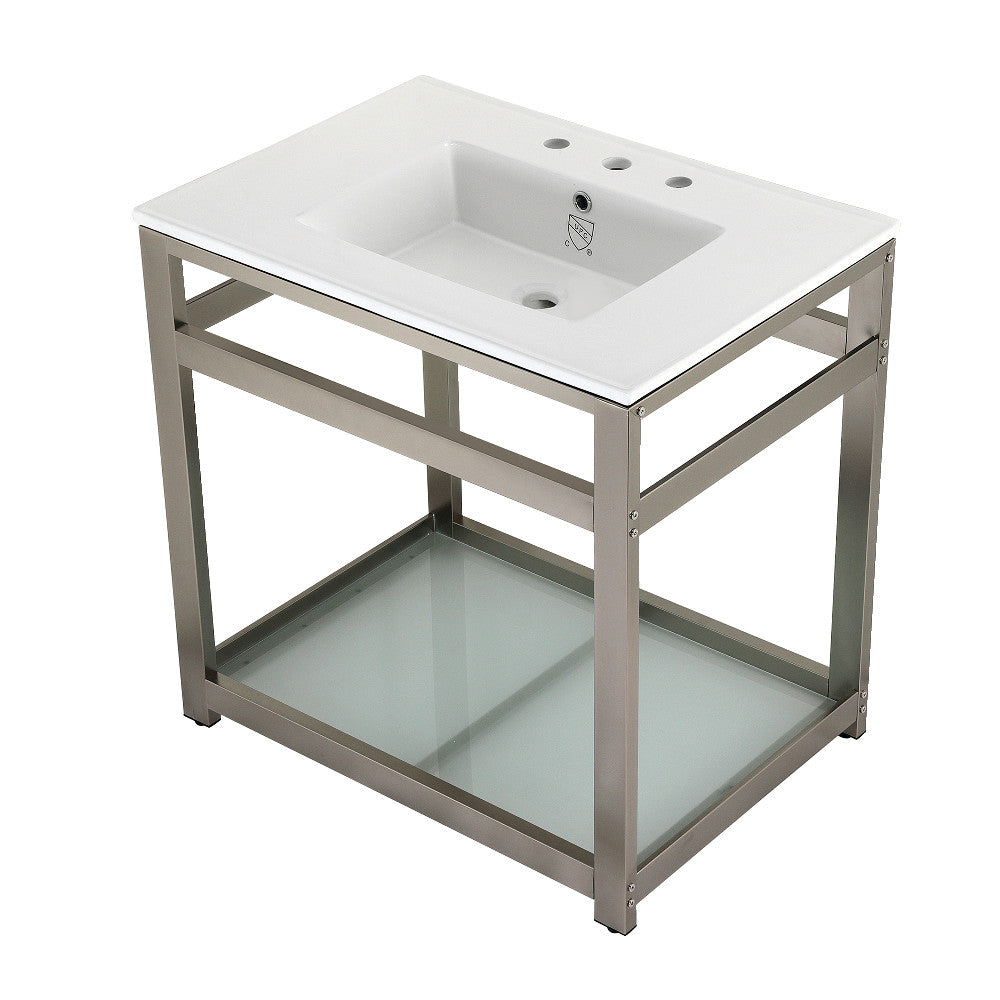 Quadras 31.13 Inch Console Sink in White