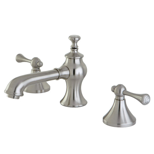 English Country Widespread Bathroom Faucet in Brushed Nickel