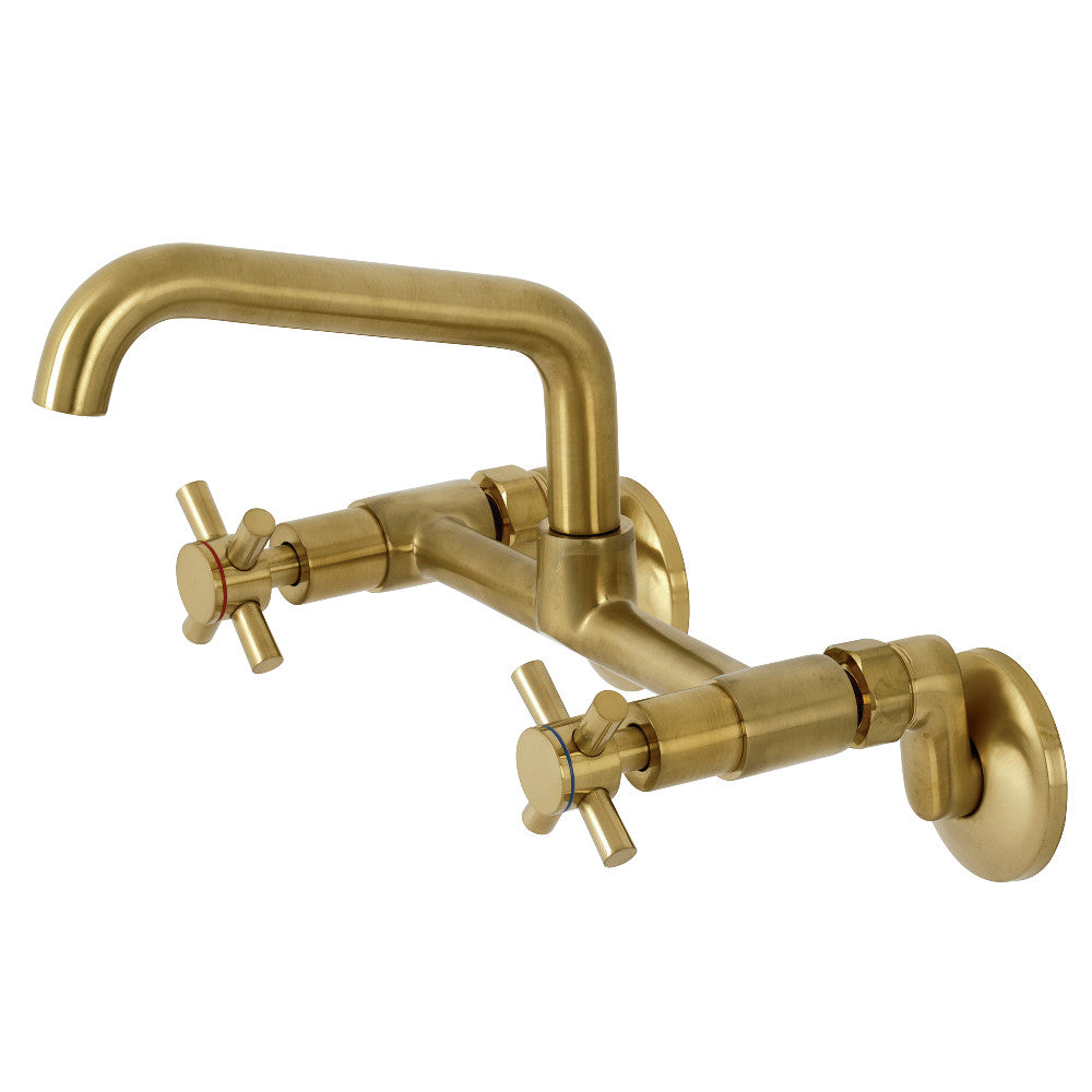 Concord Wall Mount Kitchen Faucet in Brushed Brass