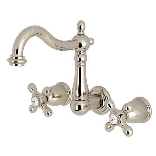 Heritage Wall-Mount Bathroom Faucet in Polished Nickel