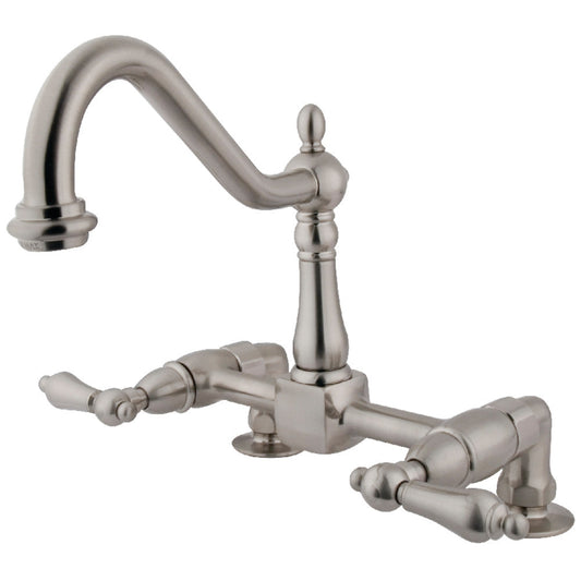 Heritage Bridge Kitchen Faucet in Brushed Nickel