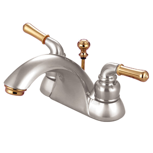 Naples 4 Inch Centerset Bathroom Faucet in Brushed Nickel/Polished Brass