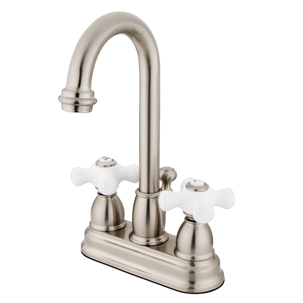 Restoration 4 Inch Centerset Bathroom Faucet in Brushed Nickel