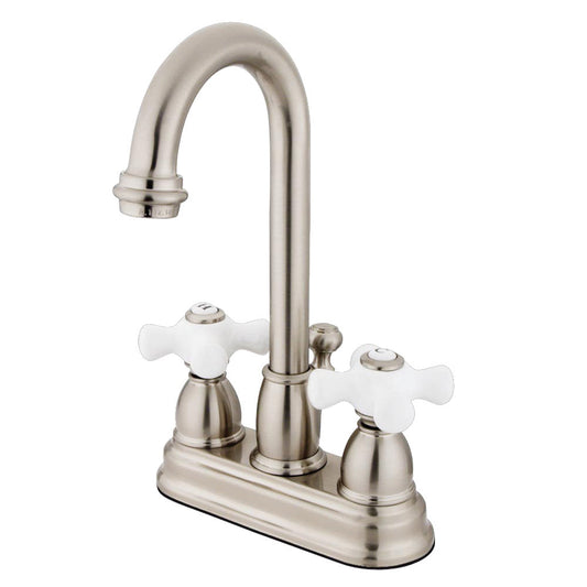 Restoration 4 Inch Centerset Bathroom Faucet in Brushed Nickel