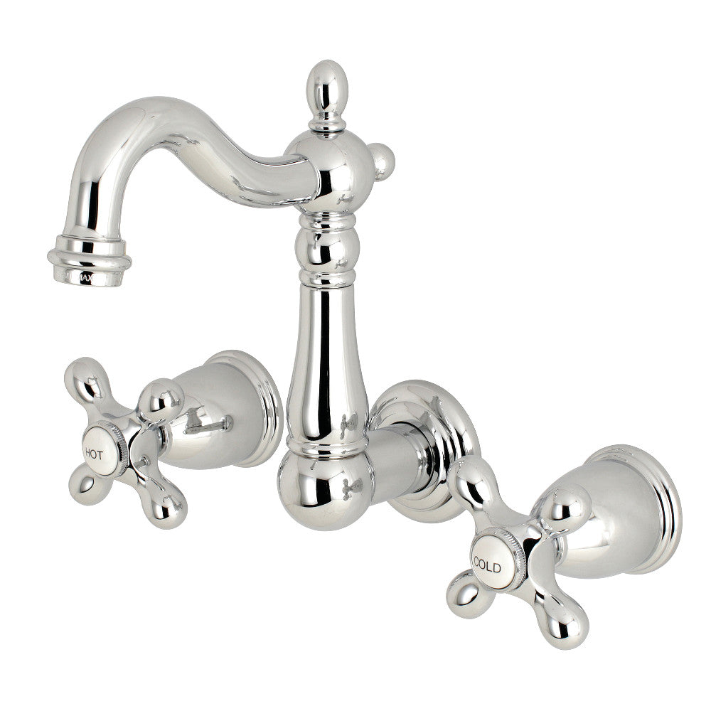 Heritage Wall-Mount Bathroom Faucet in Polished Chrome