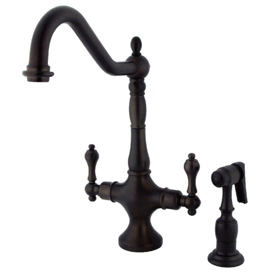 Heritage Two Handle Single-Hole Kitchen Faucet in Oil Rubbed Bronze