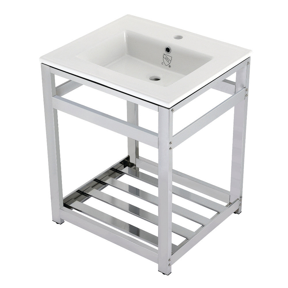 Quadras 25.19 Inch Console Sink in White