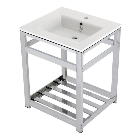 Quadras 25.19 Inch Console Sink in White