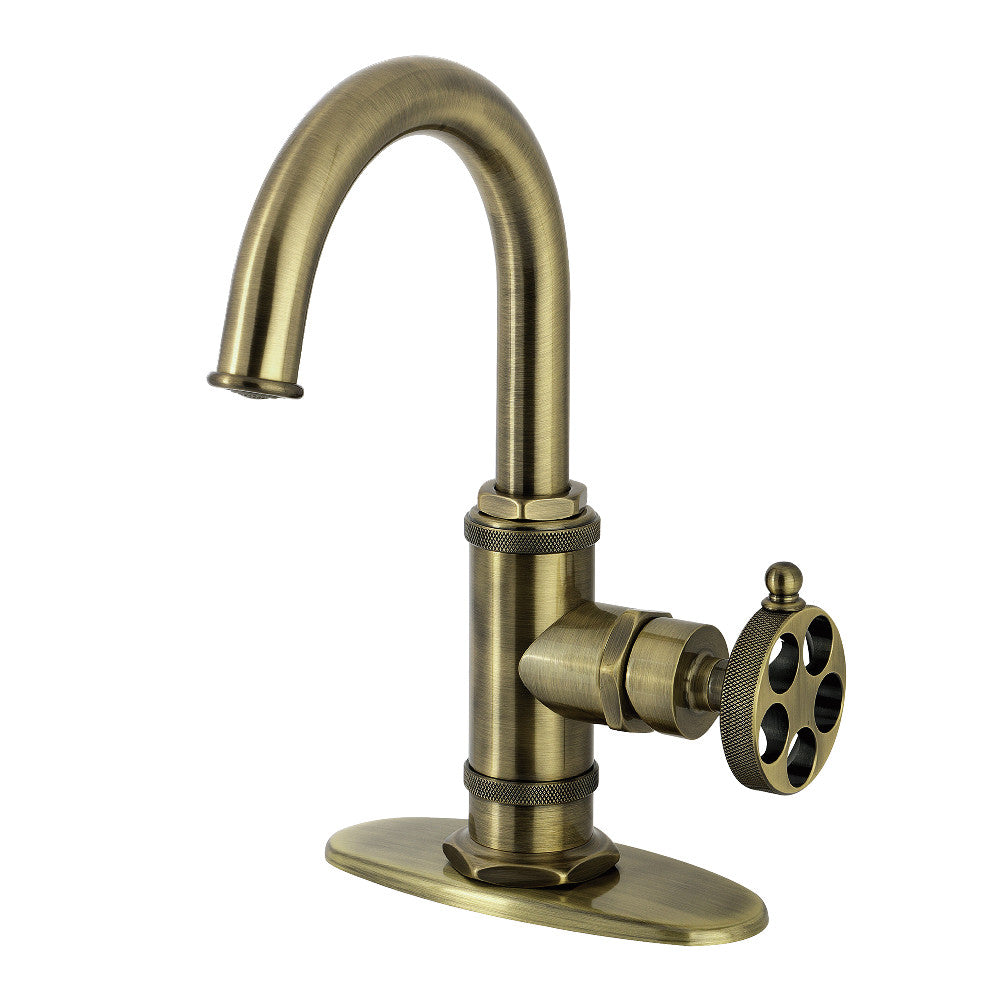 Wendell Single-Hole Bathroom Faucet in Antique Brass