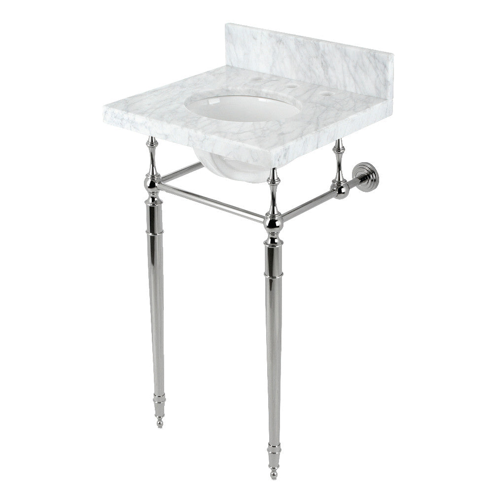 Edwardian 19 Inch Console Sink in Carrara Marble
