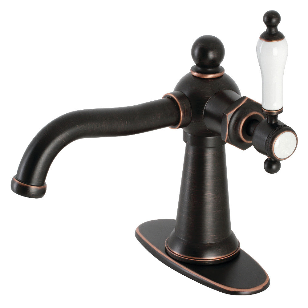 Nautical Single-Hole Bathroom Faucet in Naples Bronze