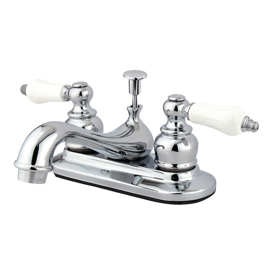 Restoration 4 Inch Centerset Bathroom Faucet in Polished Chrome