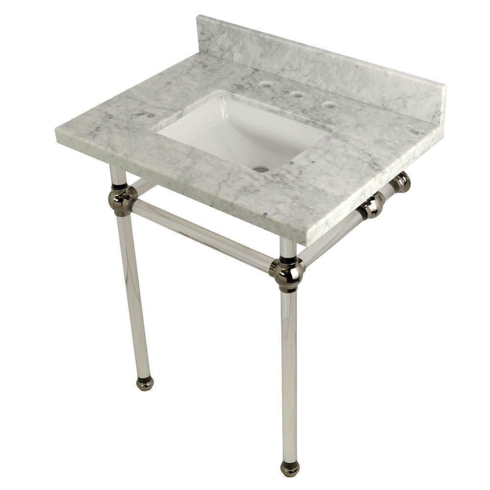 Templeton 30 Inch Console Sink in Carrara Marble