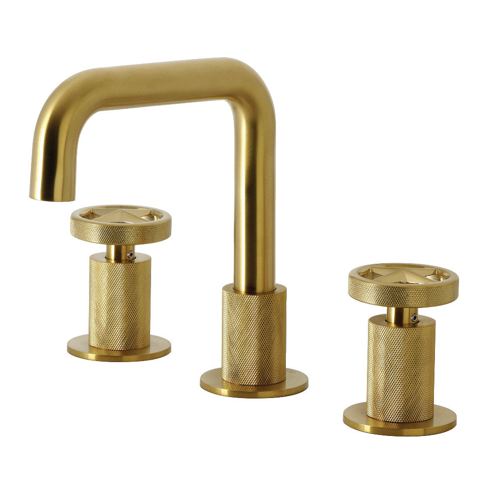 Ostro Widespread Bathroom Faucet in Brushed Brass
