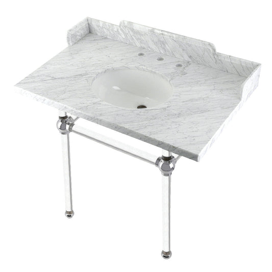 Pemberton 36 Inch Console Sink in Carrara Marble