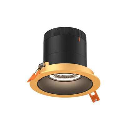 4in Modular Downlight, 5CCT, 60 degree Beam Angle, Regressed, Black, Gold Trim