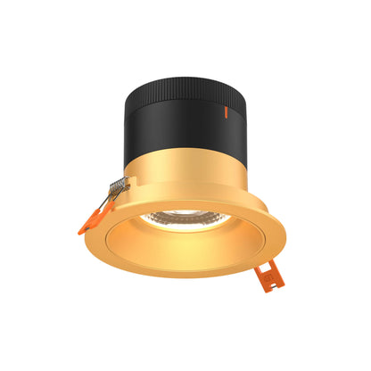4in Modular Downlight, 5CCT, 35 degree Beam Angle, Regressed, Gold, Gold Trim